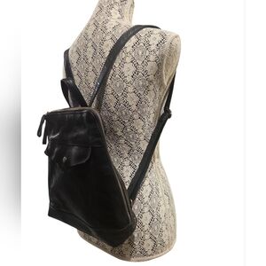 Spikes&Sparrow Black Leather Backpack